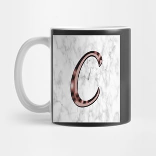 Monogram C Gifts Marble & Gold Look on Letter C, PHONE CASES & other gifts Initial Faux Rose, Copper Graphic Design look Monogram Mug